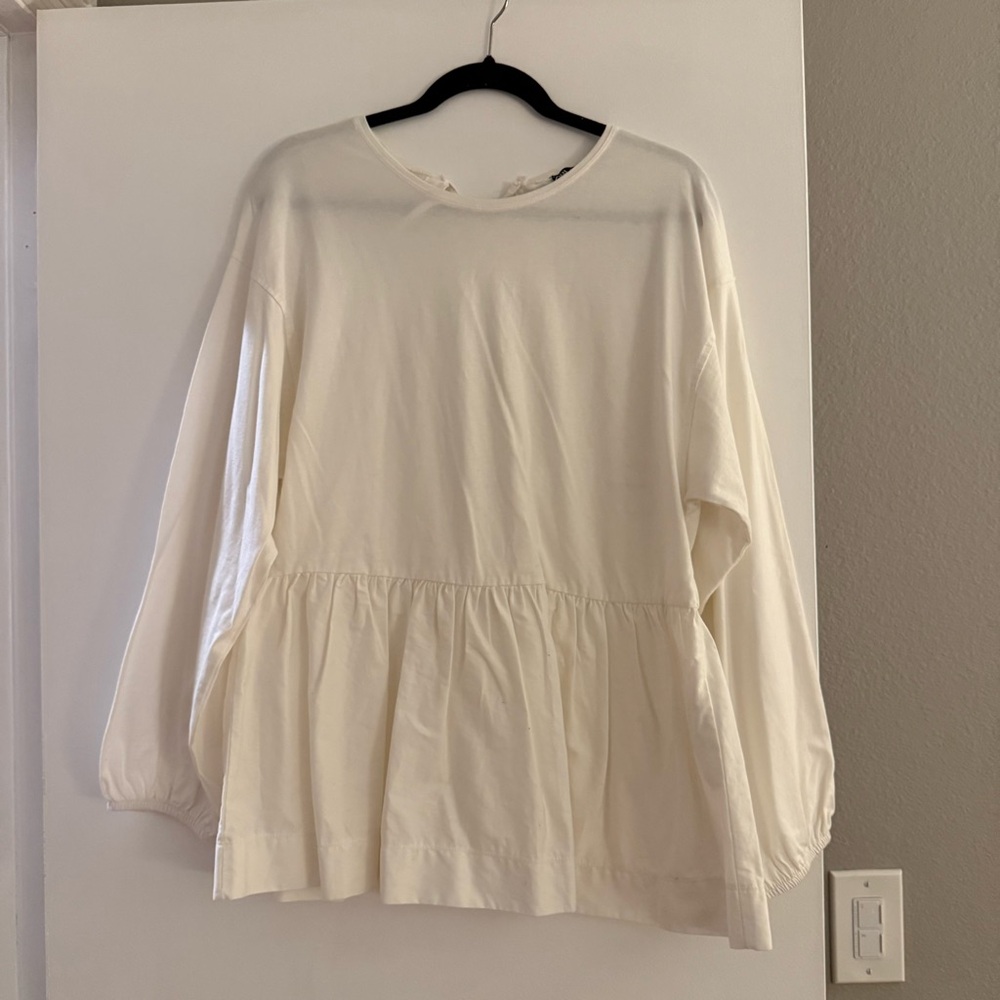 Zara Open Back Peplum Blouse